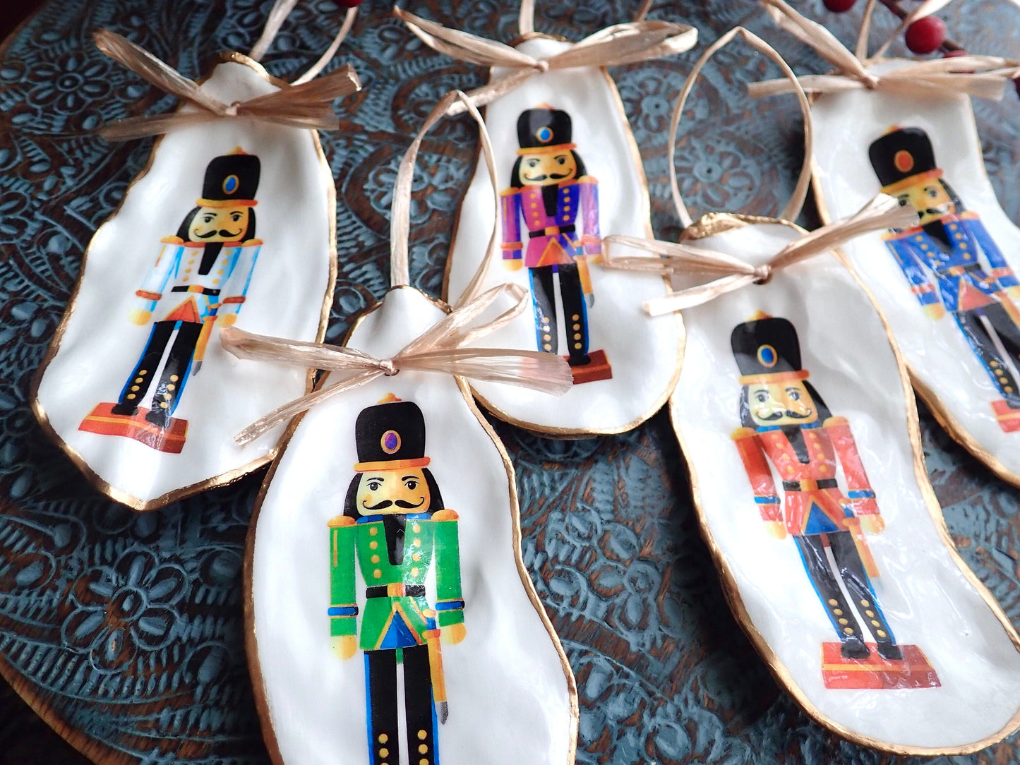 Holiday Ornament Nutcracker Suite Decoupage Oyster Shells