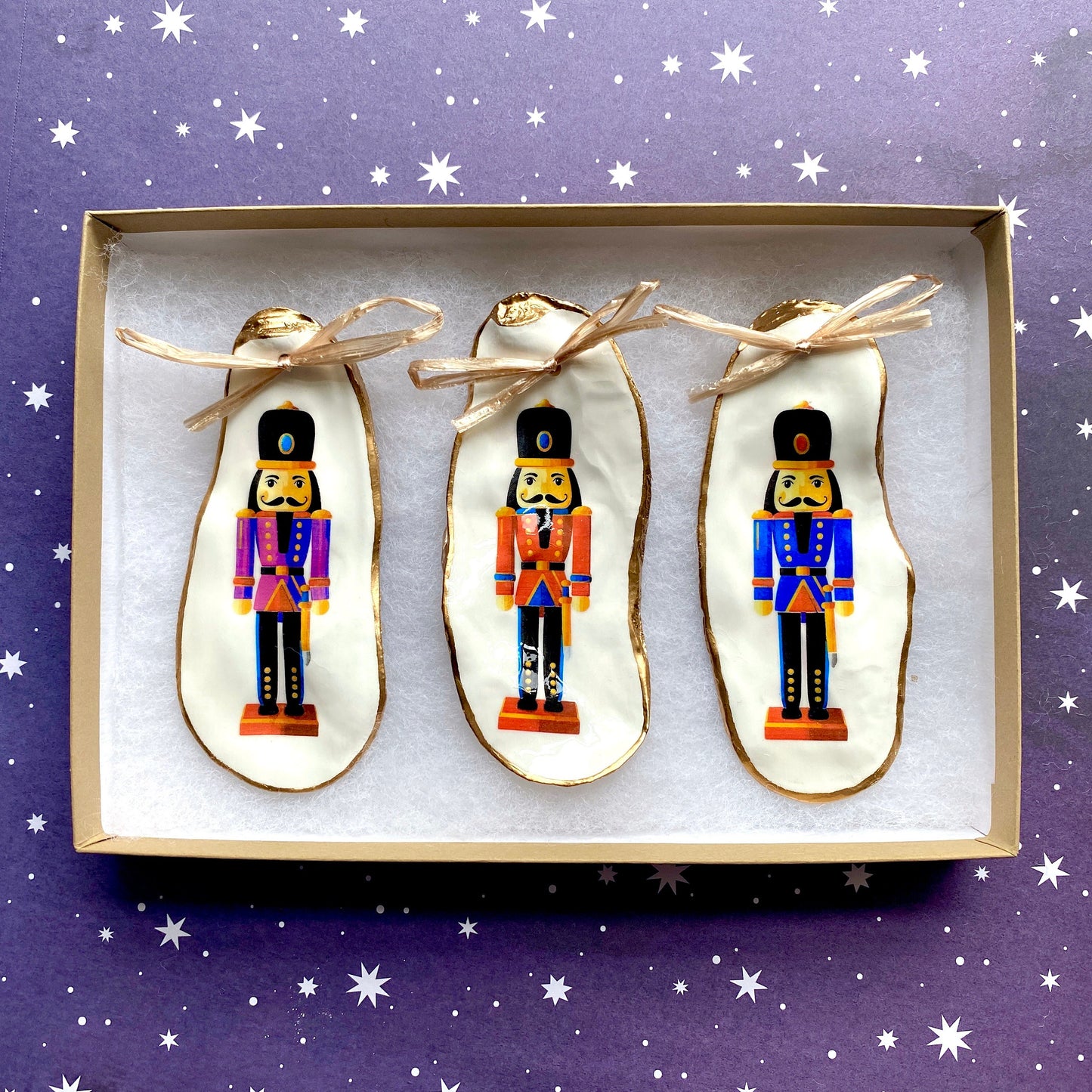 Holiday Ornament Nutcracker Suite Decoupage Oyster Shells