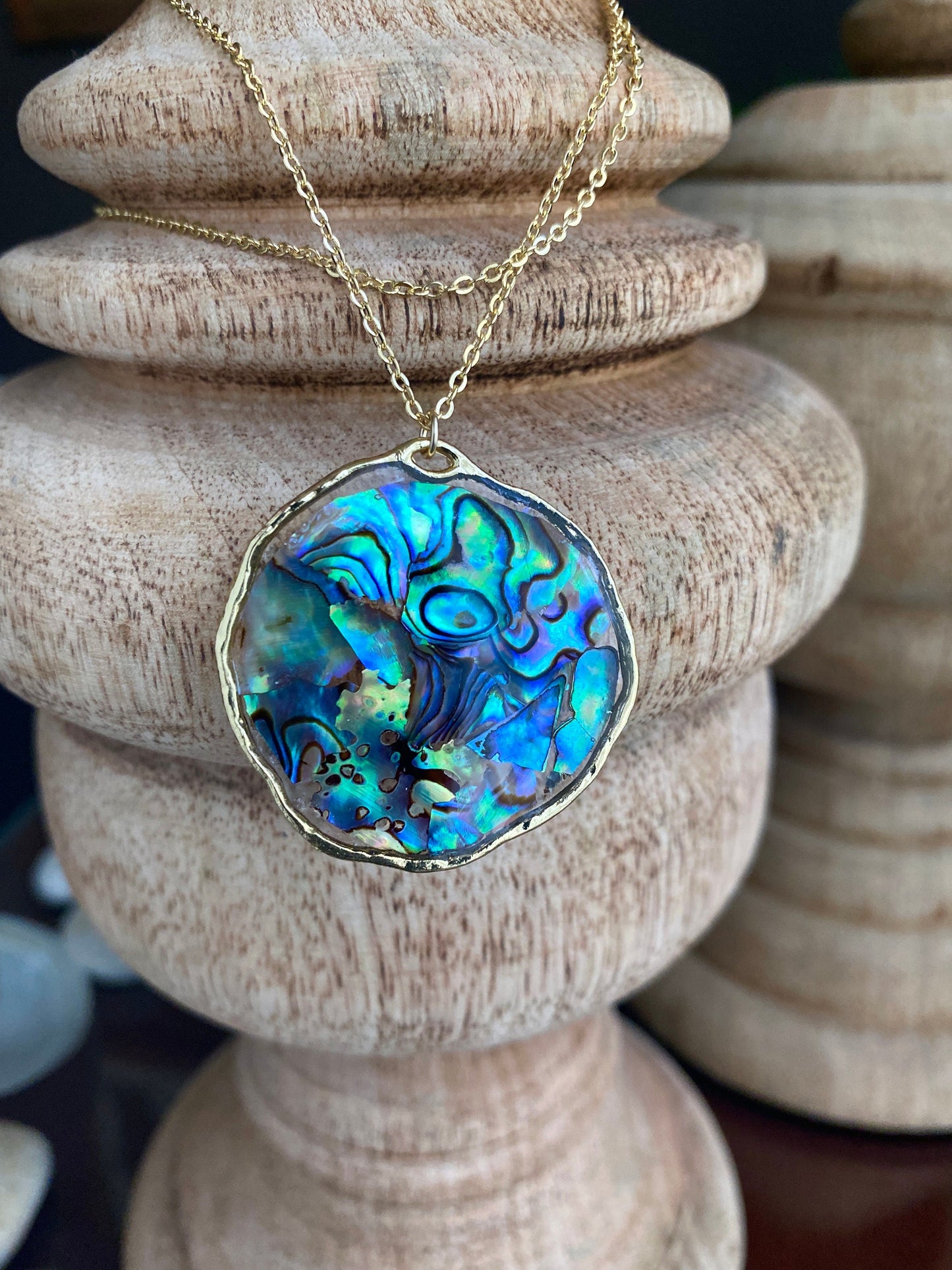 Hand Made Real Seashell Abalone Shell Pendant Necklace