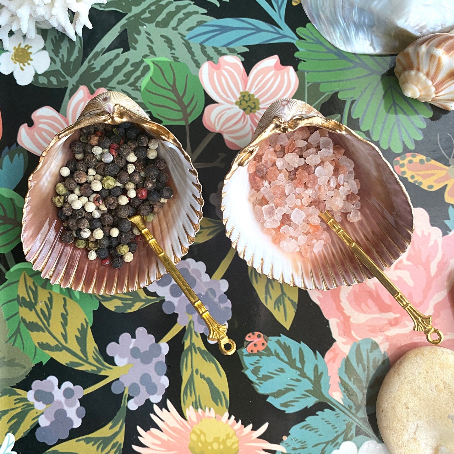 Handcrafted Clam Shell Salt and Pepper Dishes – Beach House Table Decor