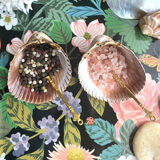 Handcrafted Clam Shell Salt and Pepper Dishes – Beach House Table Decor