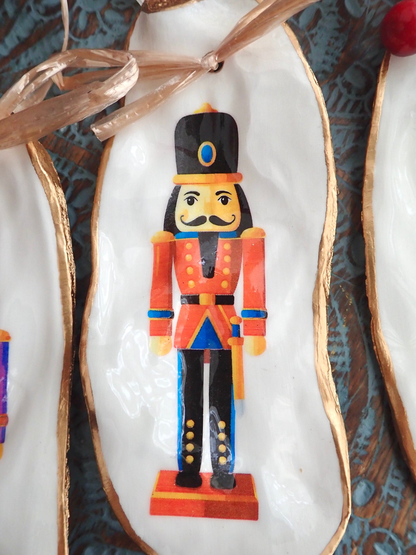 Holiday Ornament Nutcracker Suite Decoupage Oyster Shells