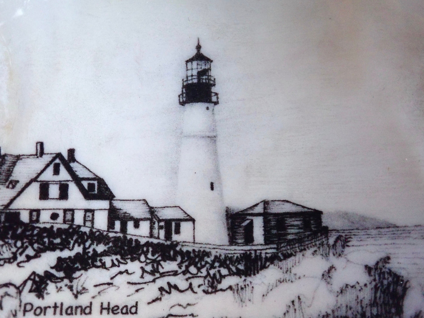 Decoupage Clam Shell Trinket Dish Portland Head Lighthouse