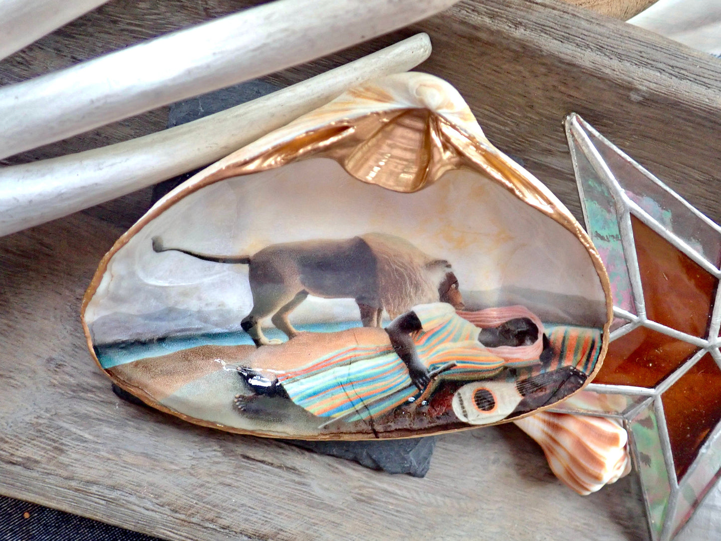 Decoupage Clam Shell Ring Dish – Rousseau Art, Coastal Home Decor