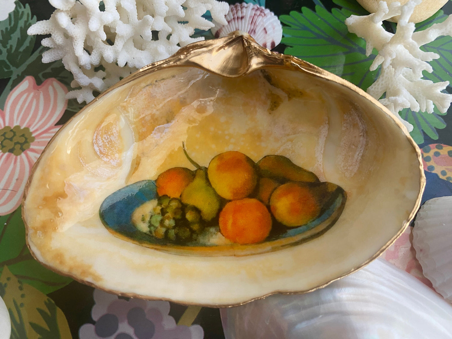 Decoupage Shell Ring Dish – Cézanne Art, Coastal Housewarming Gift