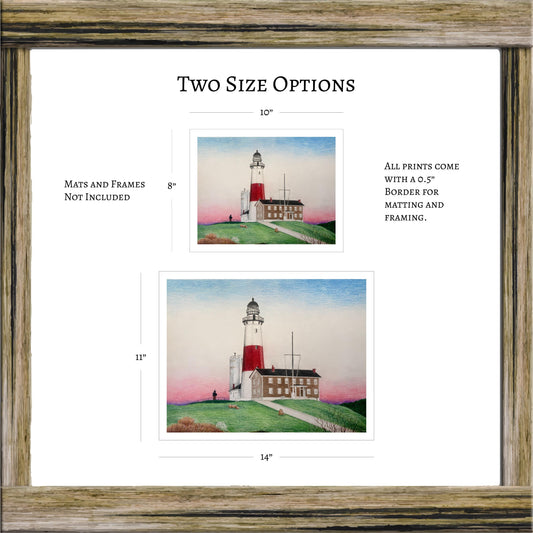 Montauk Lighthouse Limited Edition Art Print, Beach House Gift, Nautical Wall Decor, Lighthouse Art, Coastal Wall Decor, Beach Art Prints