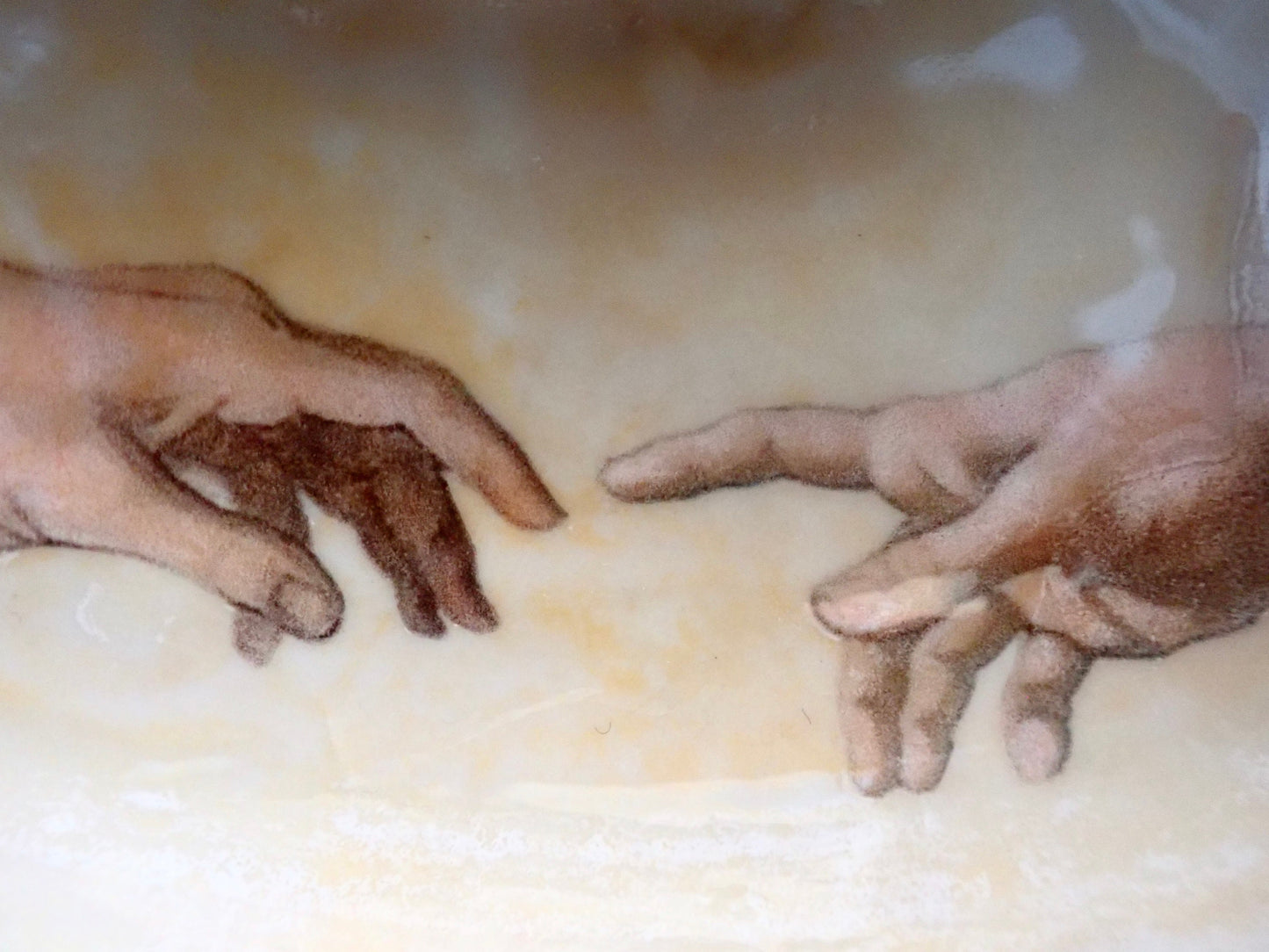 Decoupage Clam Shell Trinket Dish Michelangelo Art