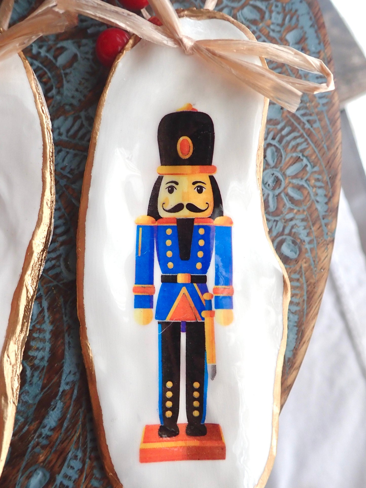 Holiday Ornament Nutcracker Suite Decoupage Oyster Shells