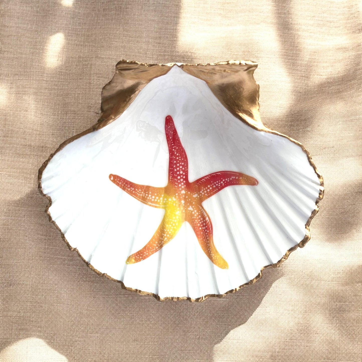 Coastal Wall Art Framed Decoupage Scallop Shell – Beach House Decor