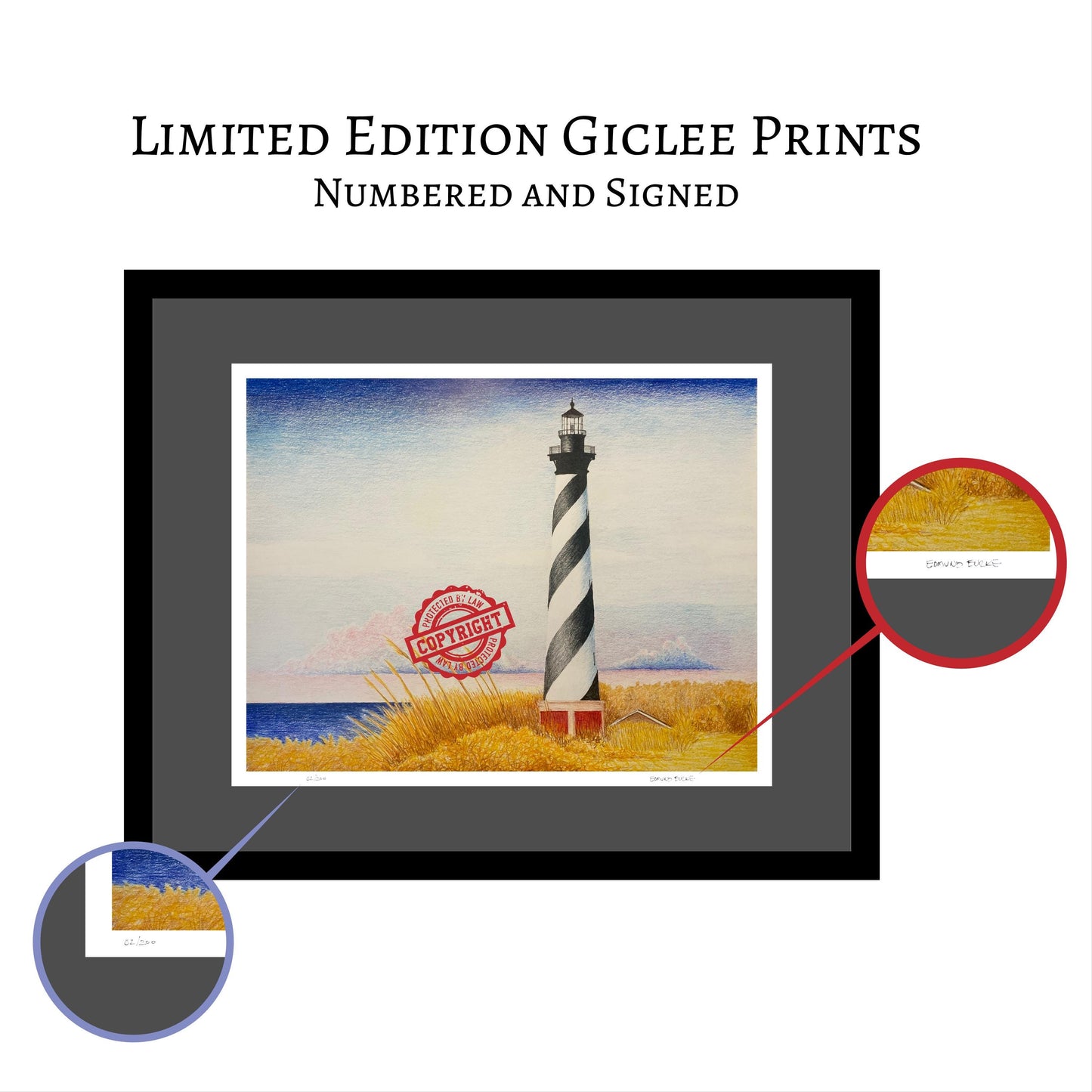 Cape Hatteras Lighthouse Limited Edition Art Print, North Carolina Beach Art Prints, Lighthouse Art, Coastal Wall Decor, Outer Banks Art