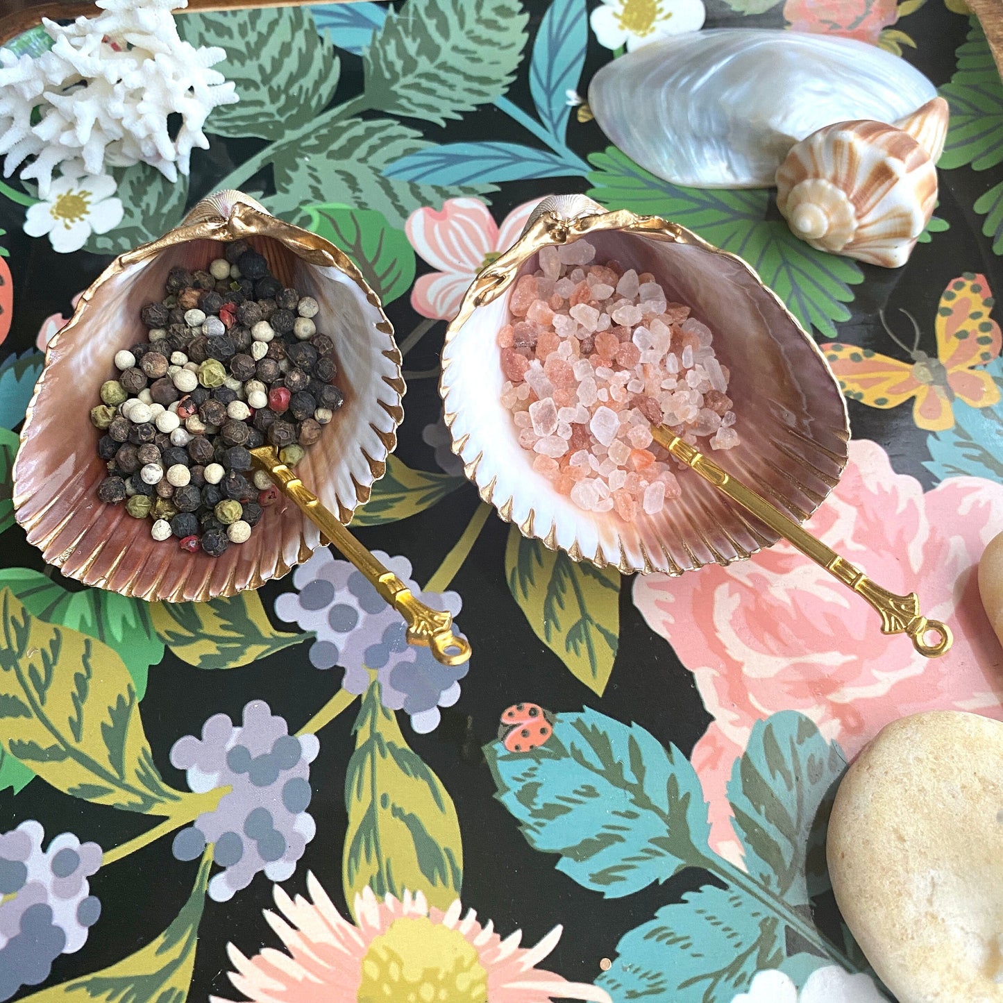 Handcrafted Clam Shell Salt and Pepper Dishes – Beach House Table Decor