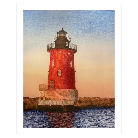Delaware Lighthouse Watercolor Art, Coastal Wall Decor, Beach House Painting ,Original Artwork Limited Edition Art Prints, Nautical Gift