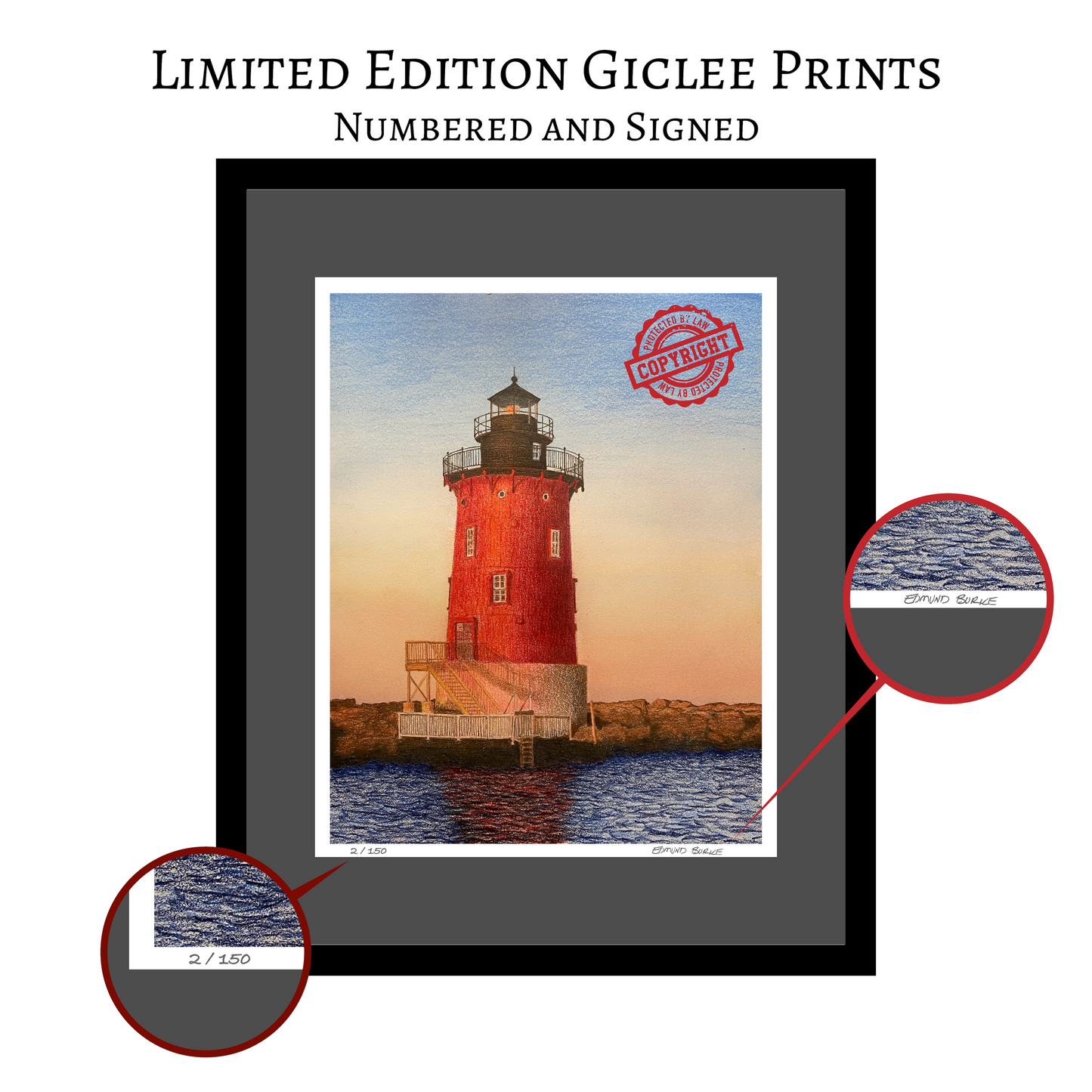 Delaware Lighthouse Watercolor Art, Coastal Wall Decor, Beach House Painting ,Original Artwork Limited Edition Art Prints, Nautical Gift