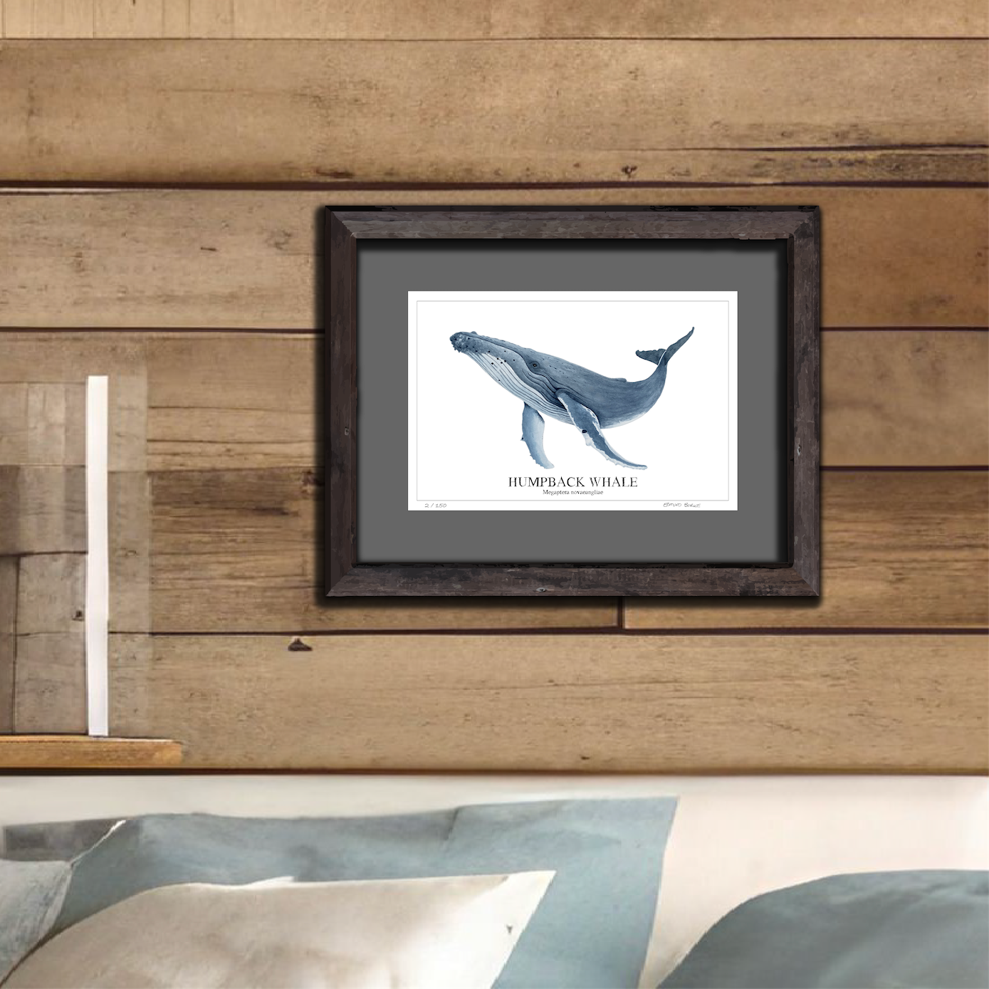 Humpback Whale Original Watercolor Print, Nautical Coastal Wall Art, Whale Lover Gift, Beach House Décor, Whale Painting, Ocean Wildlife Art