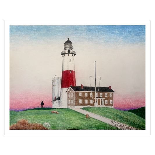 Montauk Lighthouse Limited Edition Art Print, Beach House Gift, Nautical Wall Decor, Lighthouse Art, Coastal Wall Decor, Beach Art Prints