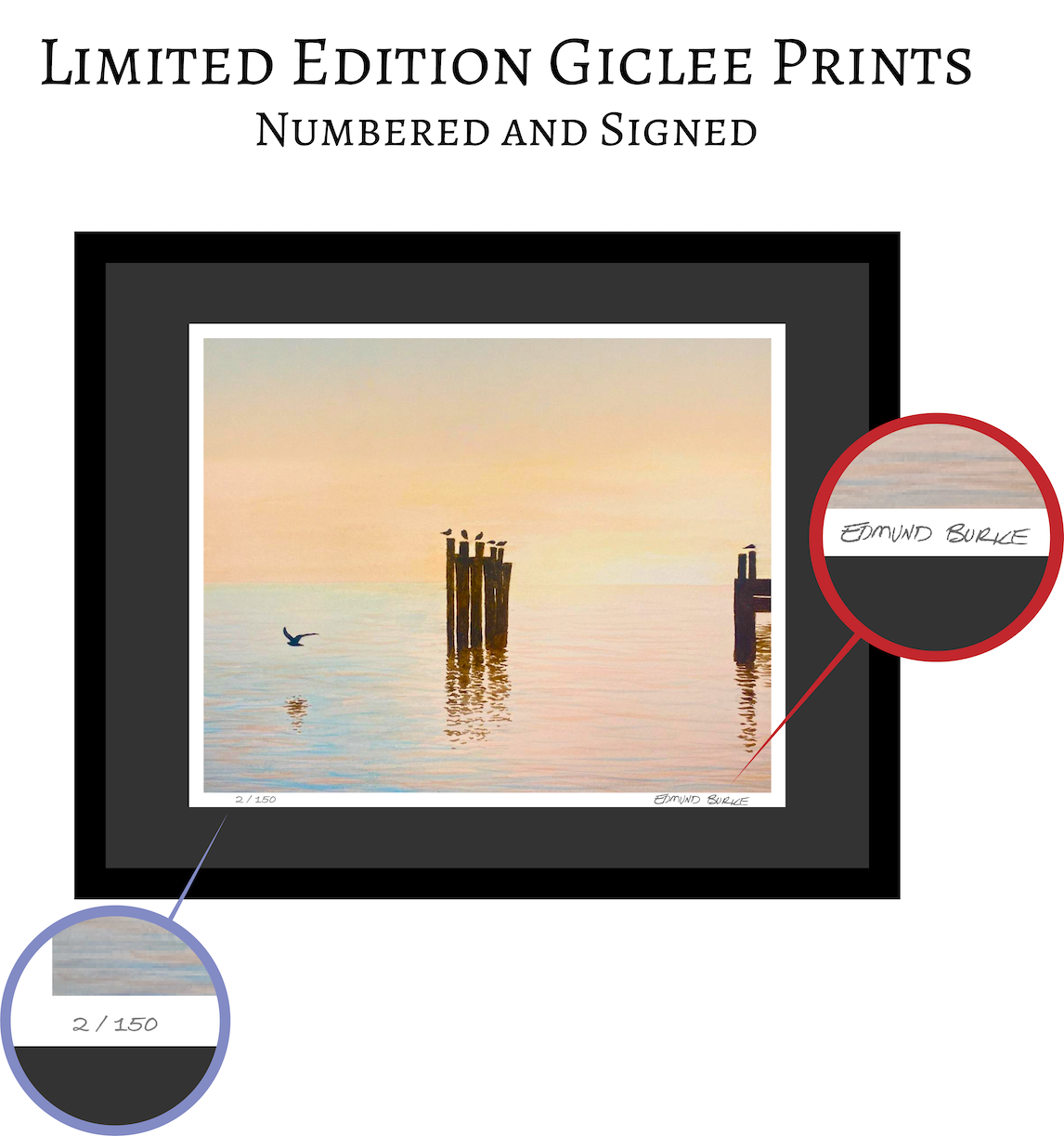 Shorebirds at Dawn Original Watercolor Beach Print, Morning Sunrise with Seagulls Print, Calm Pastel Seascape Art, Beach House Coastal Decor