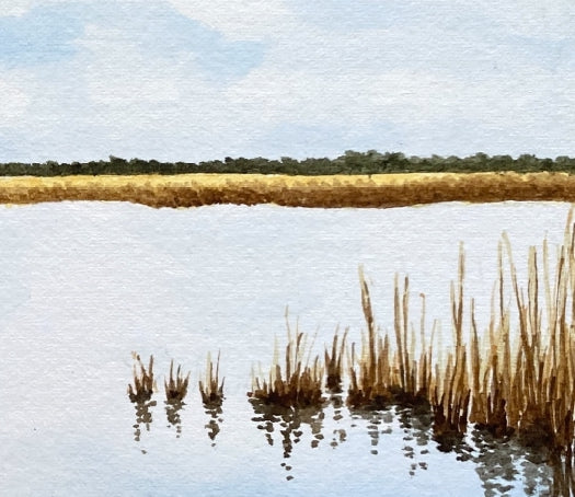 Old Skiff in Autumn Marsh Original Watercolor Print, Row Boat Art Print, Peaceful Coastal Landscape, East Coast Art, Nautical Wall Decor