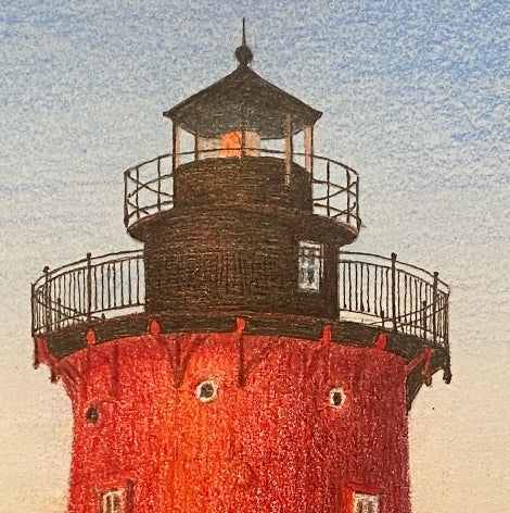 Delaware Lighthouse Watercolor Art, Coastal Wall Decor, Beach House Painting ,Original Art Prints, Nautical Gift