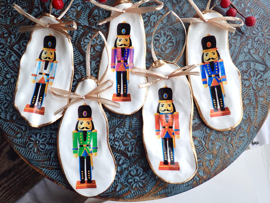Holiday Ornament Nutcracker Suite Decoupage Oyster Shells