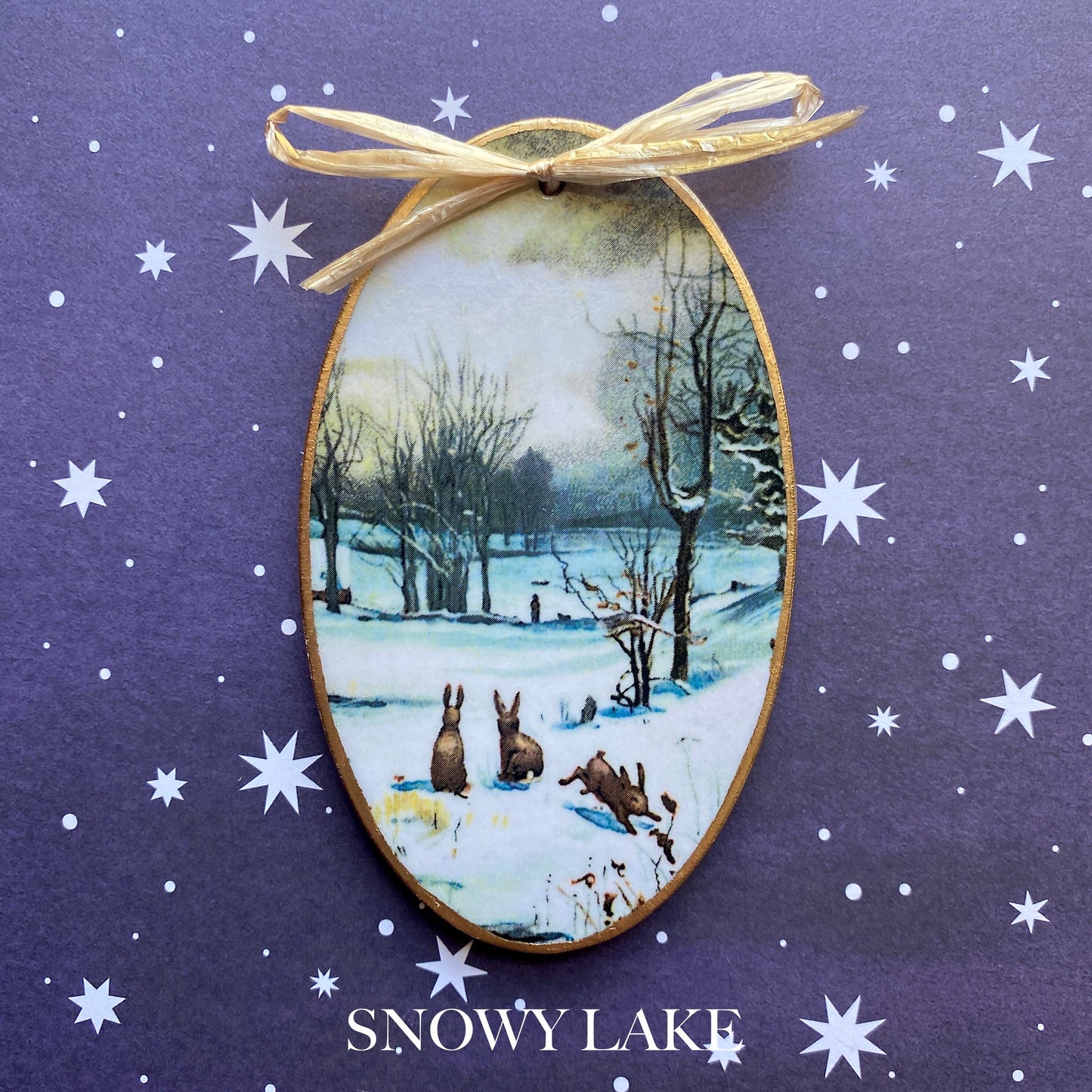 Vintage Winter Scenes Decoupage Holiday Ornaments