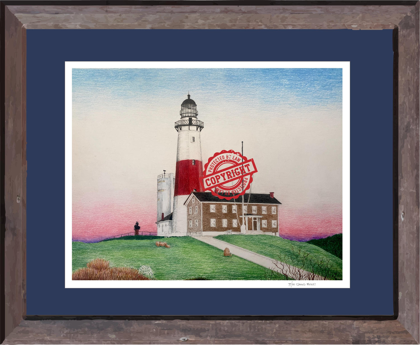 Montauk Lighthouse Limited Edition Art Print, Beach House Gift, Nautical Wall Decor, Lighthouse Art, Coastal Wall Decor, Beach Art Prints