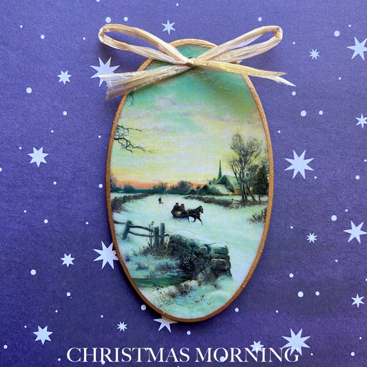 Vintage Winter Scenes Decoupage Holiday Ornaments