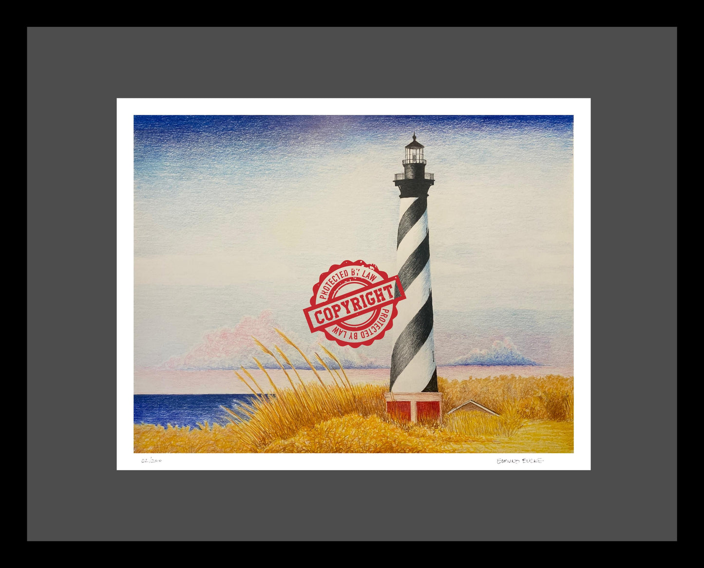 Cape Hatteras Lighthouse Limited Edition Art Print, North Carolina Beach Art Prints, Lighthouse Art, Coastal Wall Decor, Outer Banks Art