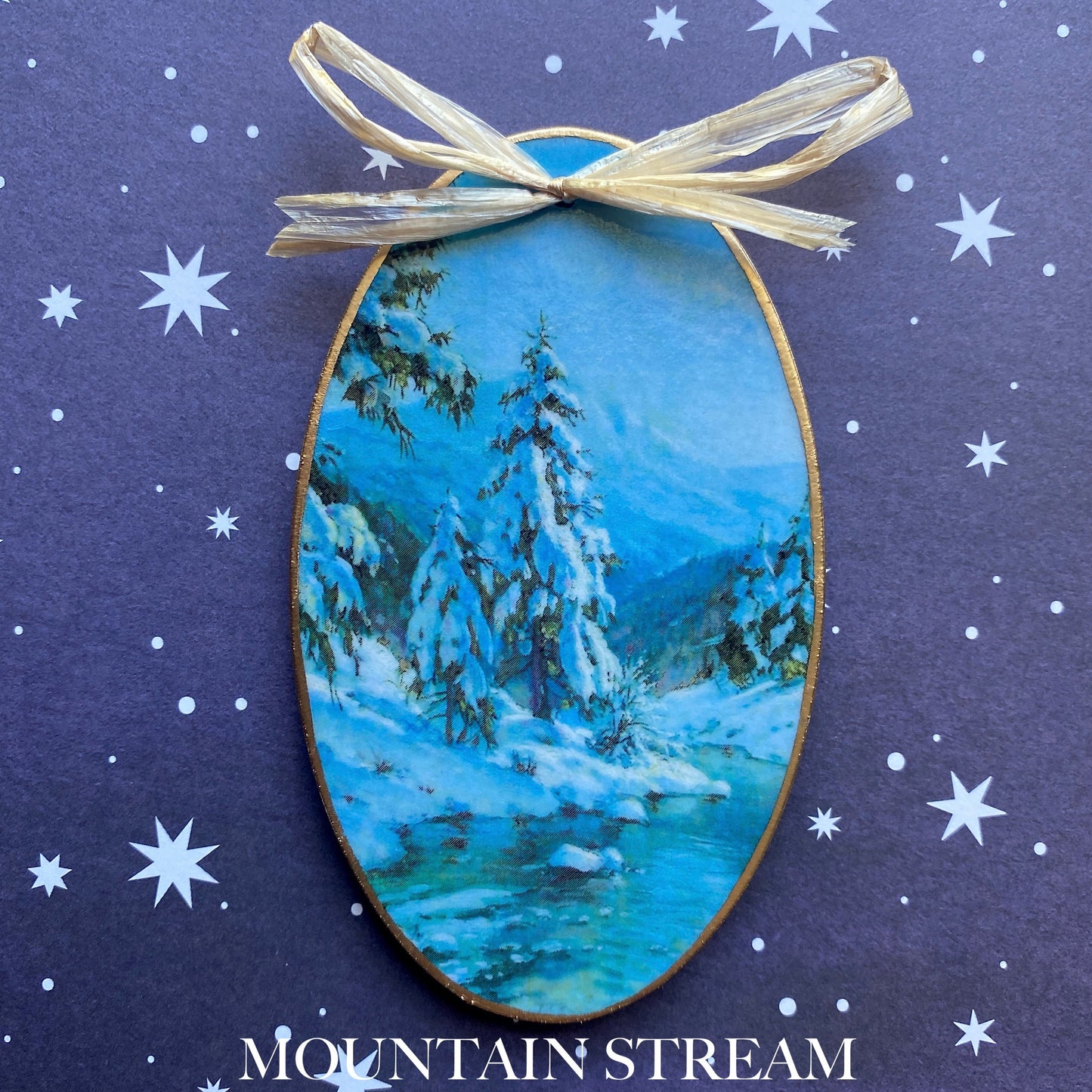 Vintage Winter Scenes Decoupage Holiday Ornaments