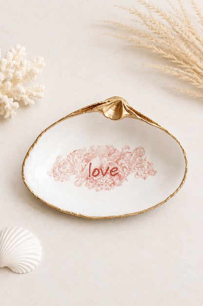Decoupage Clam Shell Ring Dish – Affirmation Jewelry Tray