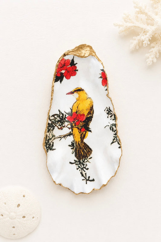 Decoupage Oyster Shell Jewelry Dish – Bird Lover Art