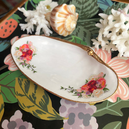 Personalized Decoupage Shell Jewelry Dish – Custom Hostess Gift, Coastal Decor