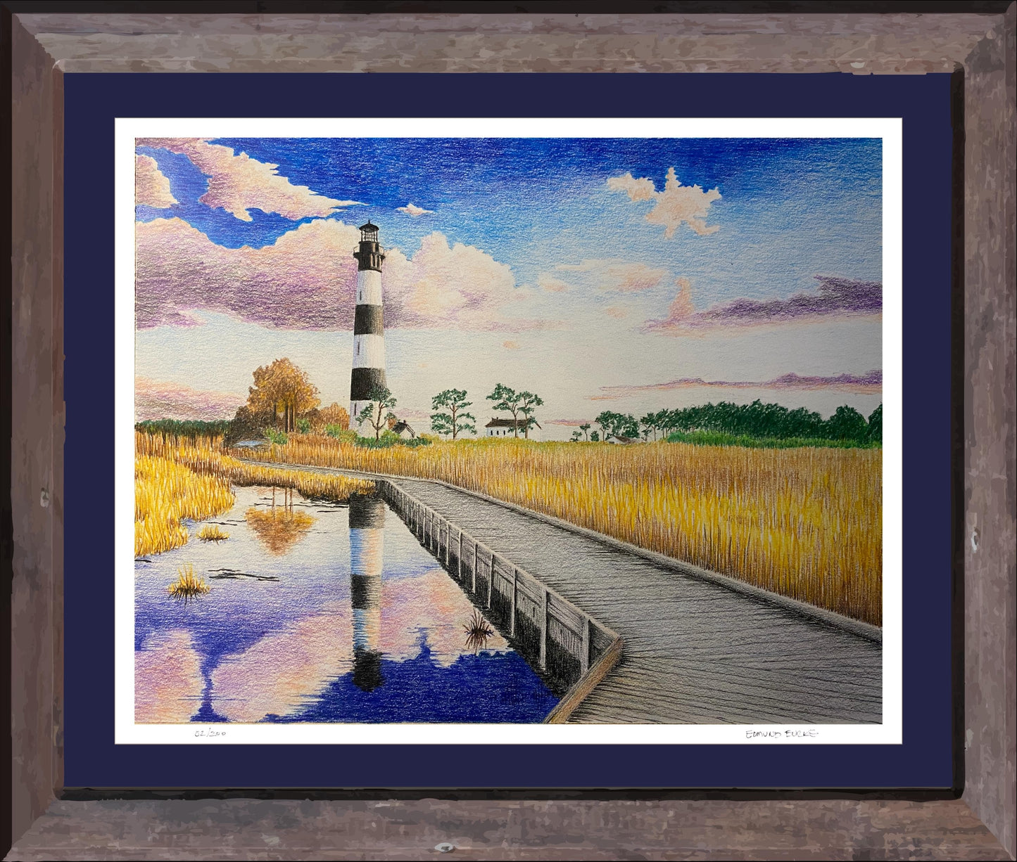 Beach Art Prints, Lighthouse Art, Coastal Wall Decor, North Carolina Art Print, Bodie Island Lighthouse, Outer Banks Art, Nautical Wall Gift