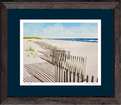 Fire Island Beach Watercolor Print, Coastal Wall Art, Sunny Seascape, Nautical Decor, Ocean Landscape, Hamptons Style Art