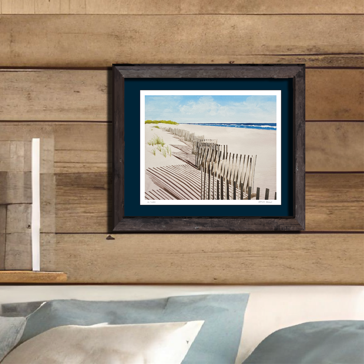 Fire Island Beach Watercolor Print, Coastal Wall Art, Sunny Seascape, Nautical Decor, Ocean Landscape, Hamptons Style Art