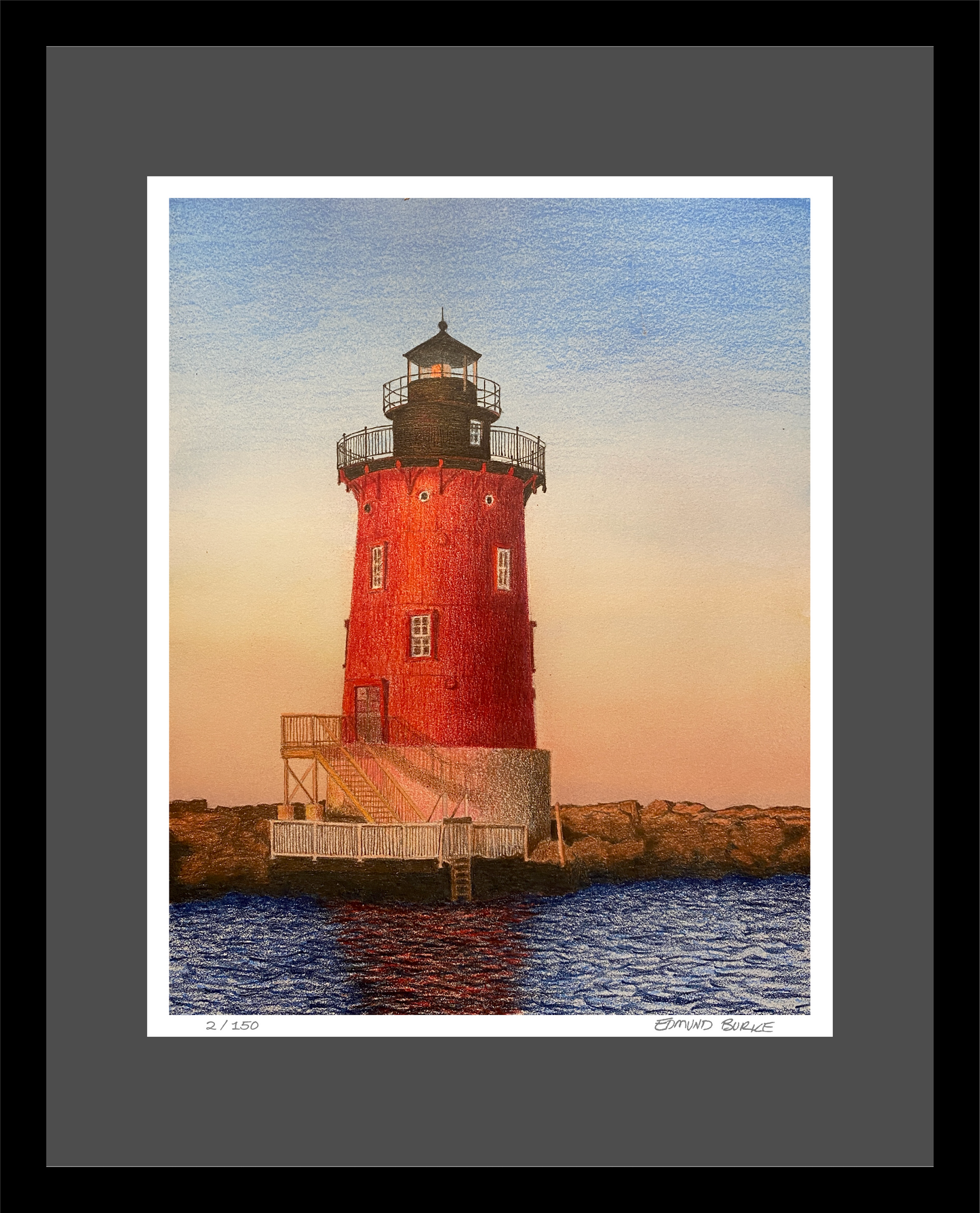 Delaware Lighthouse Watercolor Art, Coastal Wall Decor, Beach House Painting ,Original Artwork Limited Edition Art Prints, Nautical Gift
