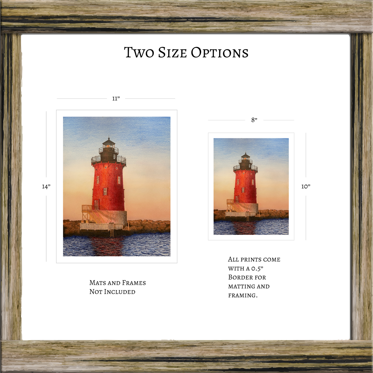 Delaware Lighthouse Watercolor Art, Coastal Wall Decor, Beach House Painting ,Original Artwork Limited Edition Art Prints, Nautical Gift