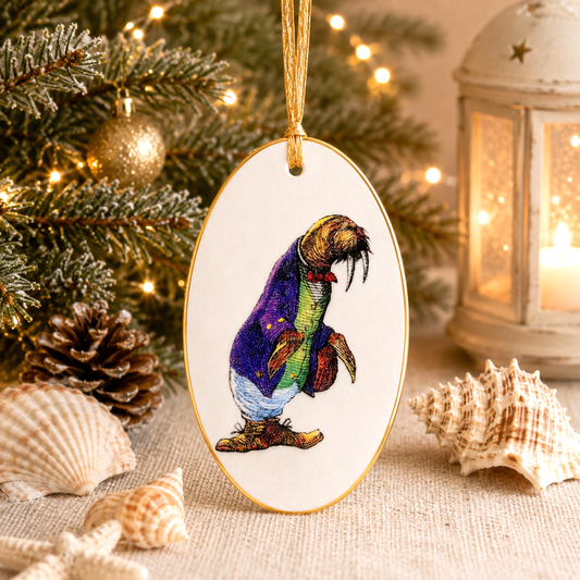 Hand-Colored Decoupage Ornament – Alice in Wonderland Lover Gift, Holiday Decor
