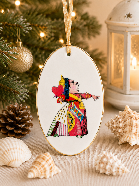 Hand-Colored Decoupage Ornament – Alice in Wonderland Lover Gift, Holiday Decor