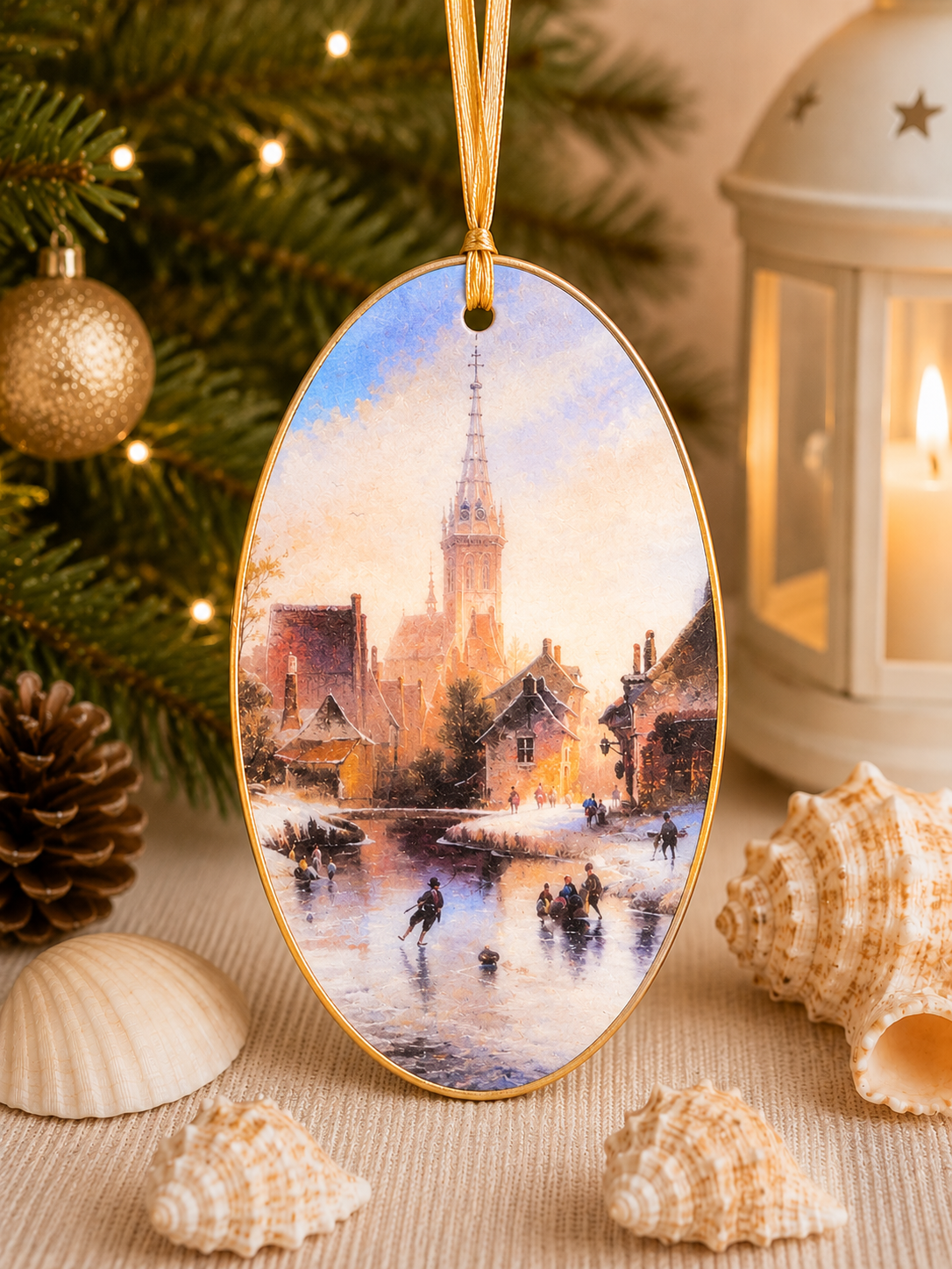 Vintage Winter Scenes Decoupage Holiday Ornaments