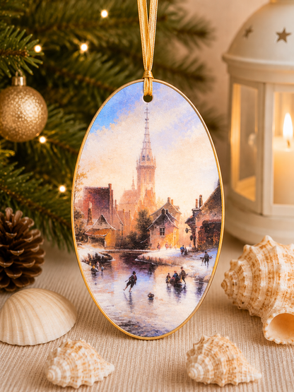 Vintage Winter Scenes Decoupage Holiday Ornaments