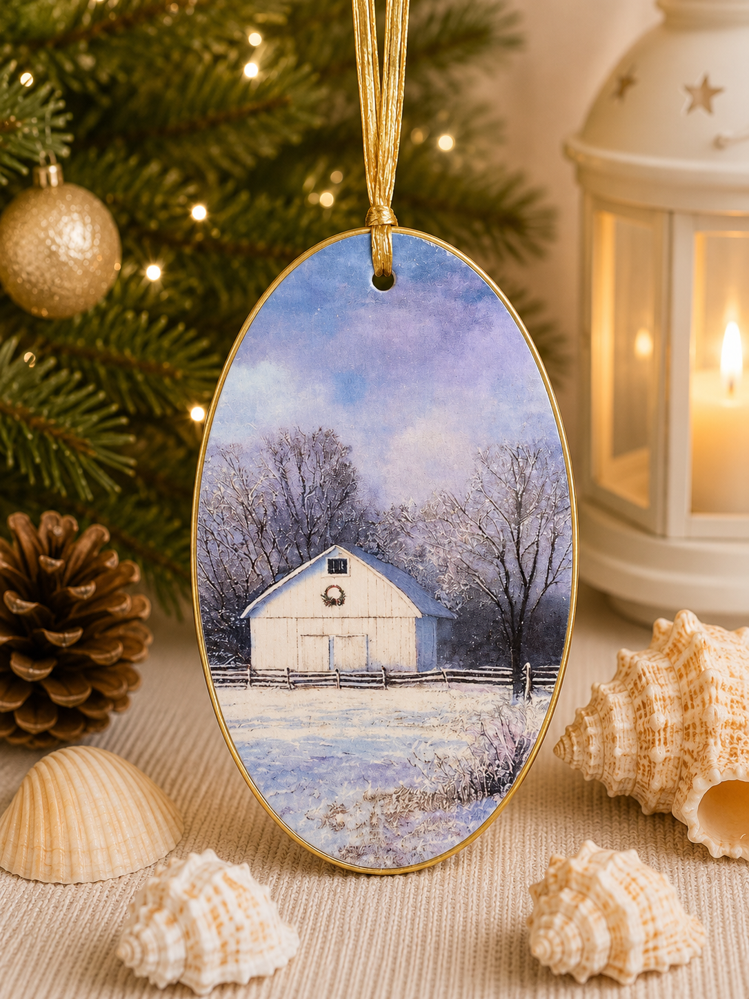 Vintage Winter Scenes Decoupage Holiday Ornaments