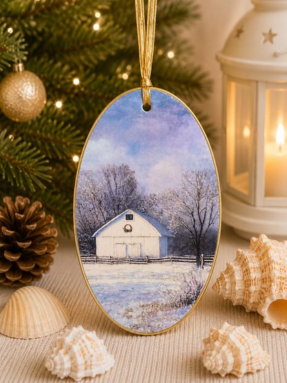 Vintage Winter Scenes Decoupage Holiday Ornaments