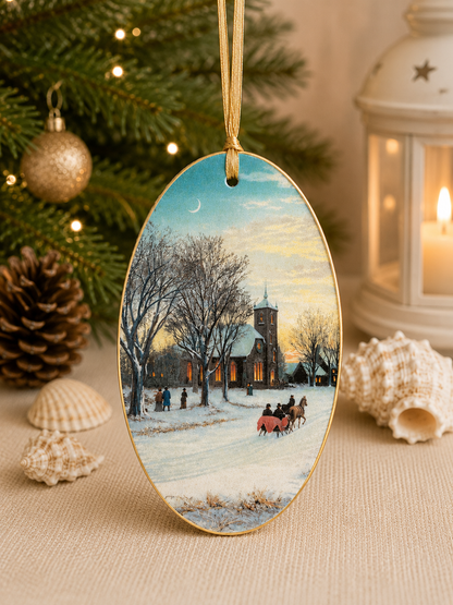 Vintage Winter Scenes Decoupage Holiday Ornaments