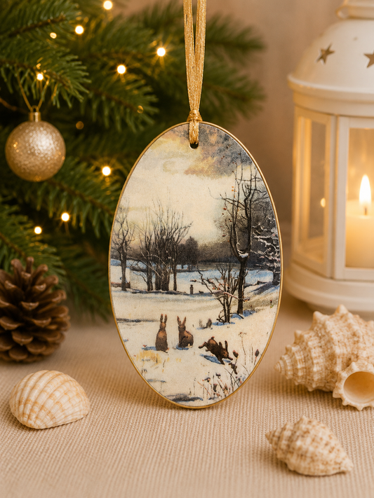 Vintage Winter Scenes Decoupage Holiday Ornaments