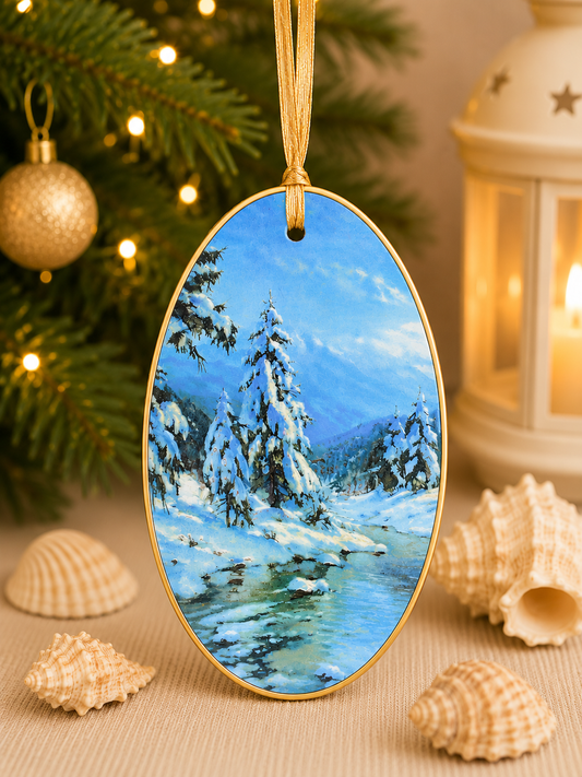 Vintage Winter Scenes Decoupage Holiday Ornaments