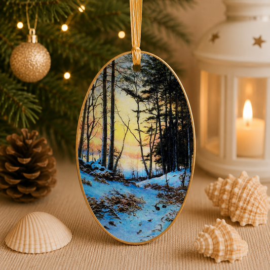 Vintage Winter Scenes Decoupage Holiday Ornaments