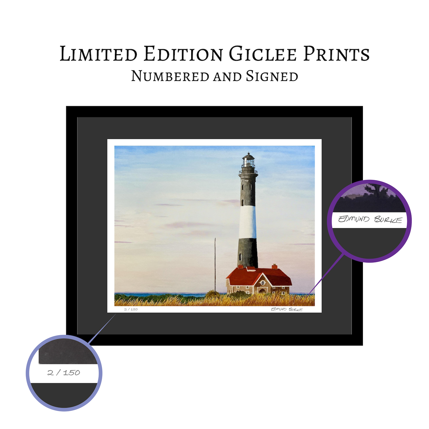 Beach Art Prints, Lighthouse Art, Coastal Wall Decor, Limited Edition Art Prints, Fire Island Lighthouse, Nautical Gift, Long Island Art