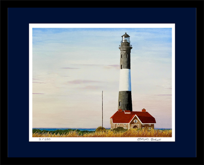 Beach Art Prints, Lighthouse Art, Coastal Wall Decor, Limited Edition Art Prints, Fire Island Lighthouse, Nautical Gift, Long Island Art