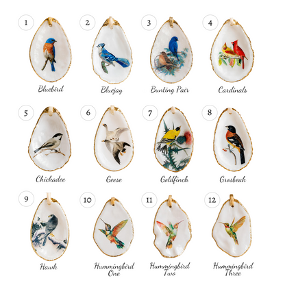 Red-Bellied Woodpecker Oyster Shell Ornament, Bird Lover Gift, Woodland Holiday Decor, Christmas Keepsake