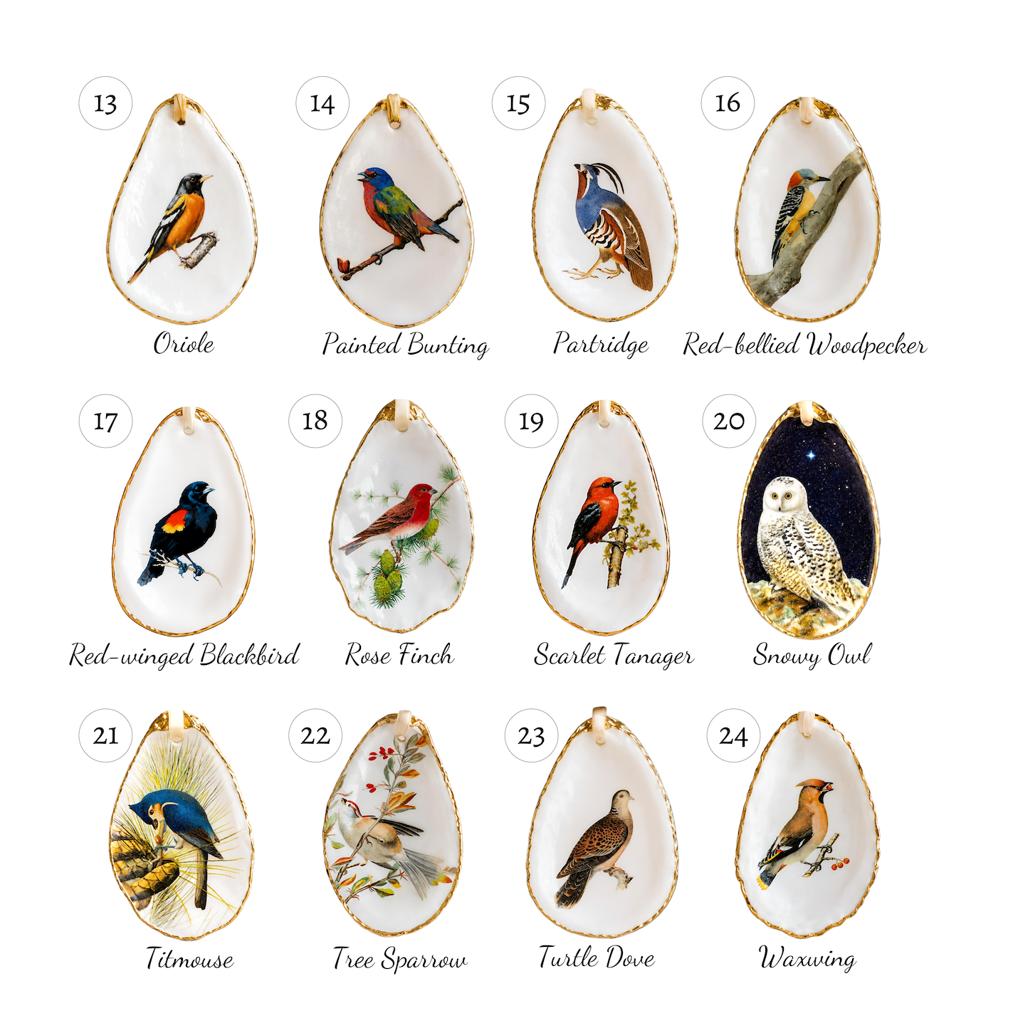 Red-Bellied Woodpecker Oyster Shell Ornament, Bird Lover Gift, Woodland Holiday Decor, Christmas Keepsake